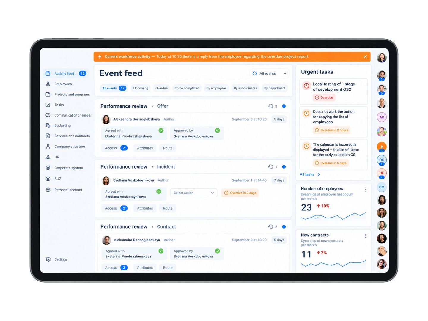 Corporate social network for a national TV channel