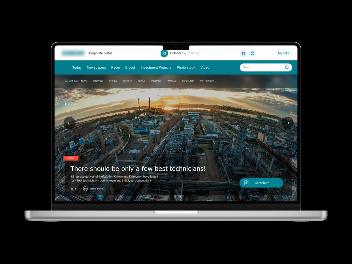 Corporate media portal for a petrochemical group